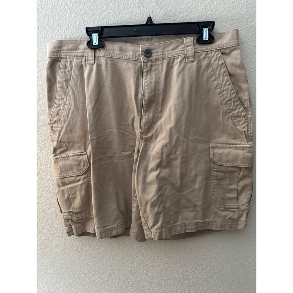 Columbia Mens Tan Khaki Cargo Shorts Size 36 Omni-Shade Cotton 1A1114